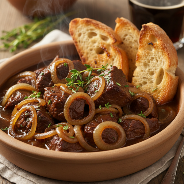 Hearty Beef Carbonnade with Golden Onions recipe