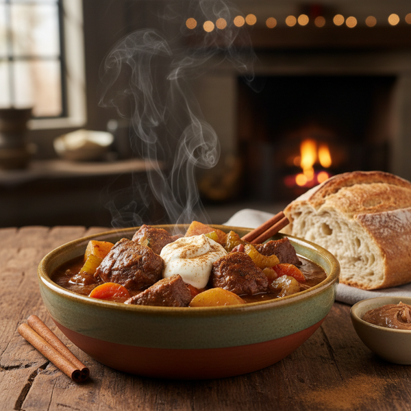 Hearty Beef Stew with Warm Cinnamon recipe