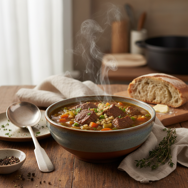 Hearty Beef and Barley Vegetable Soup recipe