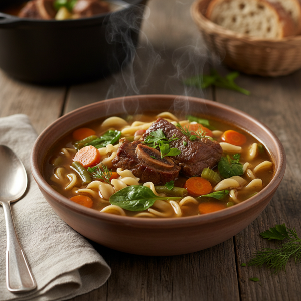 Hearty Beef and Vegetable Noodle Soup recipe