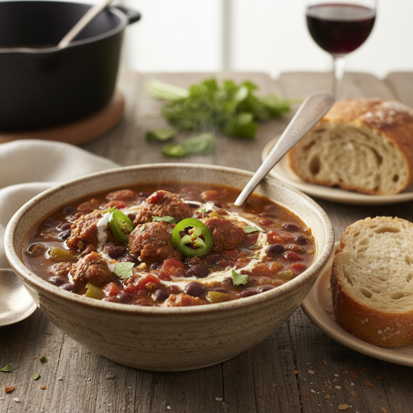 Hearty Black Bean & Italian Sausage Soup recipe