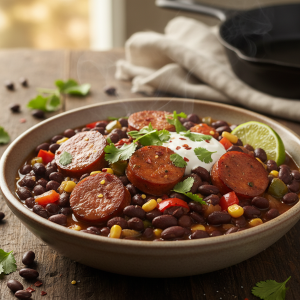 Hearty Black Bean & Smoked Sausage Delight recipe