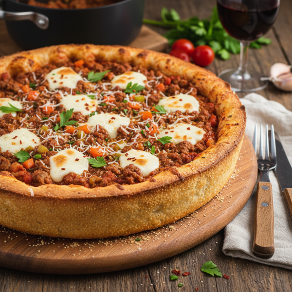 Hearty Bolognese Pizza recipe