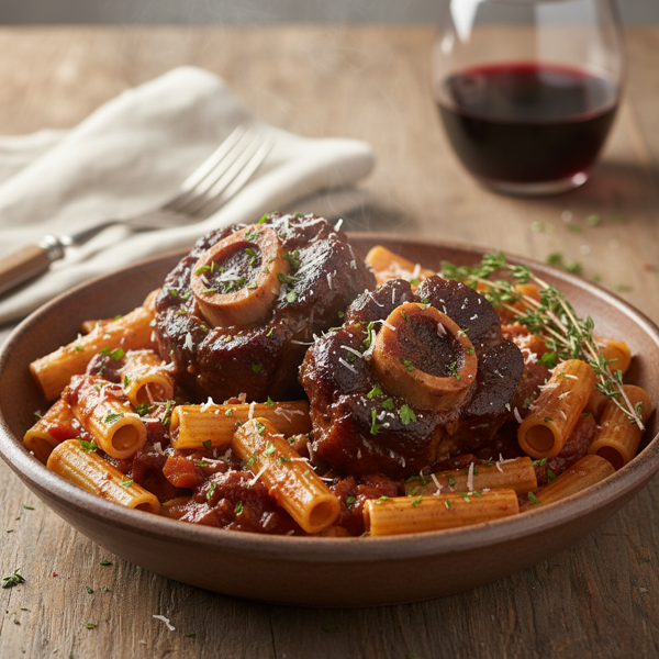 Hearty Braised Oxtails Over Rigatoni recipe