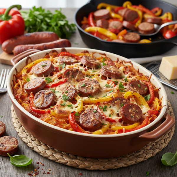 Hearty Bratwurst & Pepper Spaghetti Squash Bake recipe