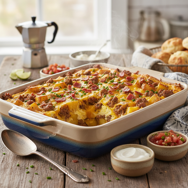 Hearty Breakfast Casserole with Sausage and Cheese recipe