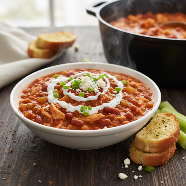 Hearty Buffalo Chicken Chili recipe