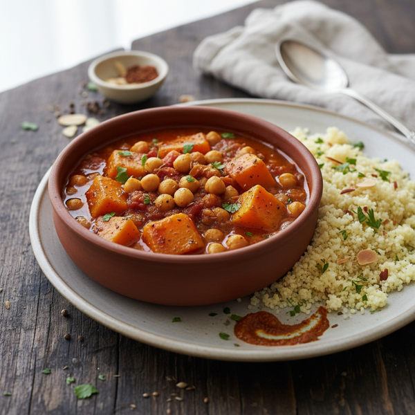 Hearty Butternut Squash and Chickpea Stew with Fluffy Couscous recipe