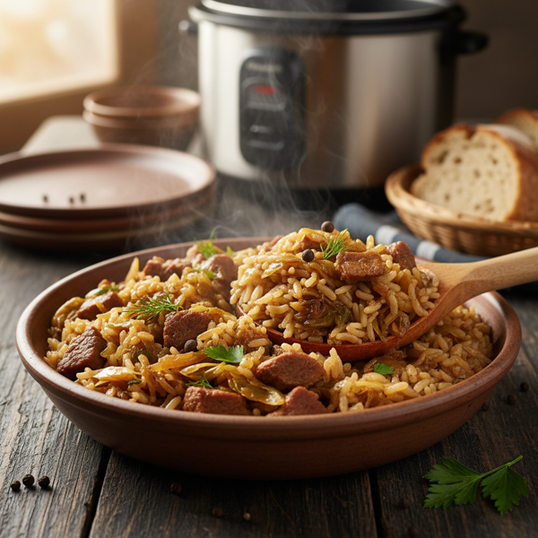 Hearty Cabbage and Meat Rice Cooker Casserole recipe