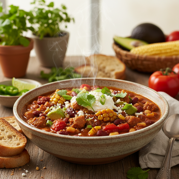 Hearty California Harvest 3-Bean Chili recipe