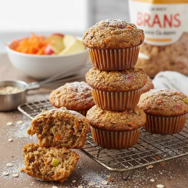 Hearty Carrot & Apple Bran Muffins recipe