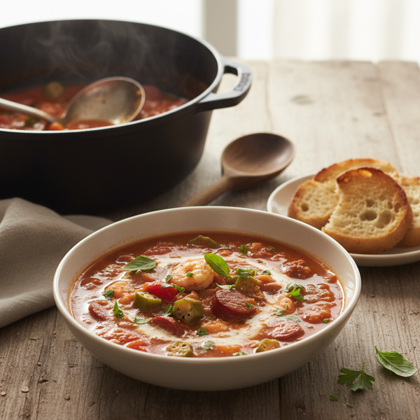 Hearty Charleston Okra & Tomato Soup recipe