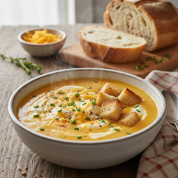 Hearty Cheddar & Cream Cheese Soup recipe