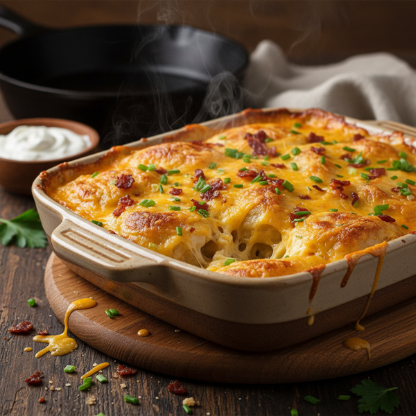 Hearty Cheesy Potato Pierogi Bake recipe