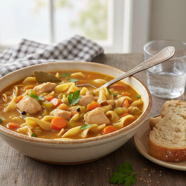 Hearty Chicken Noodle Comfort Stew recipe