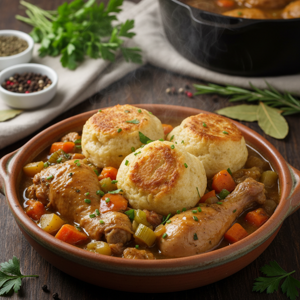 Hearty Chicken Stew with Fluffy Dumplings recipe