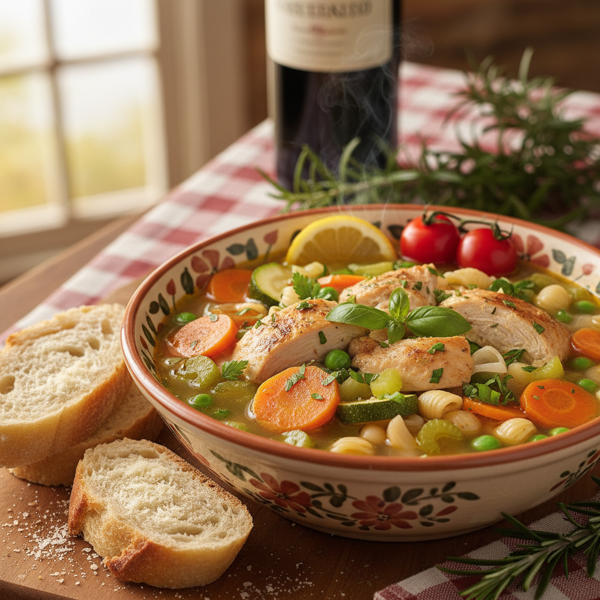 Hearty Chicken Vegetable Soup with Italian Flair recipe