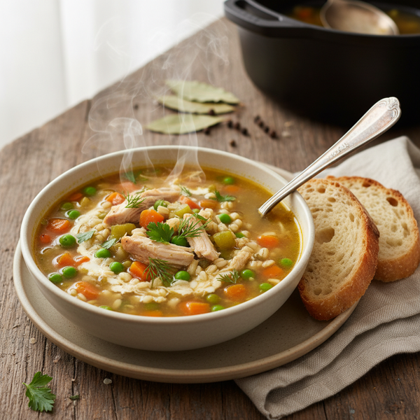 Hearty Chicken and Barley Soup recipe