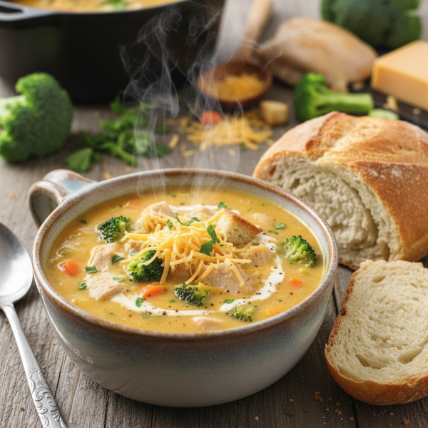 Hearty Chicken and Broccoli Cheddar Soup recipe
