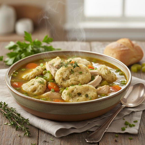 Hearty Chicken and Herb Dumpling Soup recipe