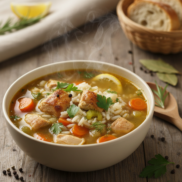 Hearty Chicken and Rice Soup recipe
