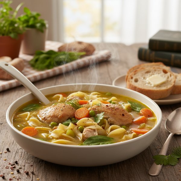 Hearty Chicken and Vegetable Noodle Soup recipe