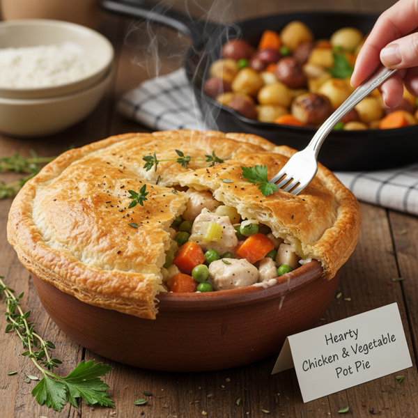 Hearty Chicken and Vegetable Pot Pies recipe