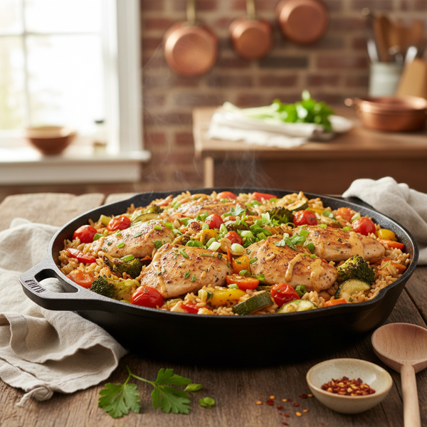 Hearty Chicken and Veggie Rice Skillet recipe