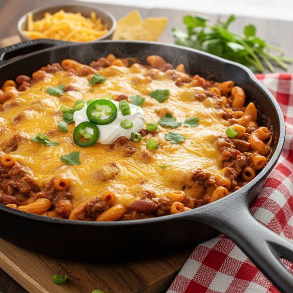 Hearty Chili Mac Skillet Delight recipe