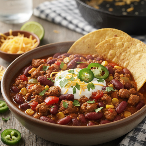 Hearty Chili Surprise with Ground Turkey recipe
