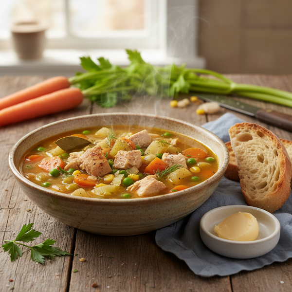 Hearty Chunky Chicken Vegetable Soup recipe