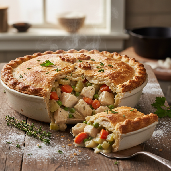 Hearty Chunky Chicken & Vegetable Pot Pie recipe