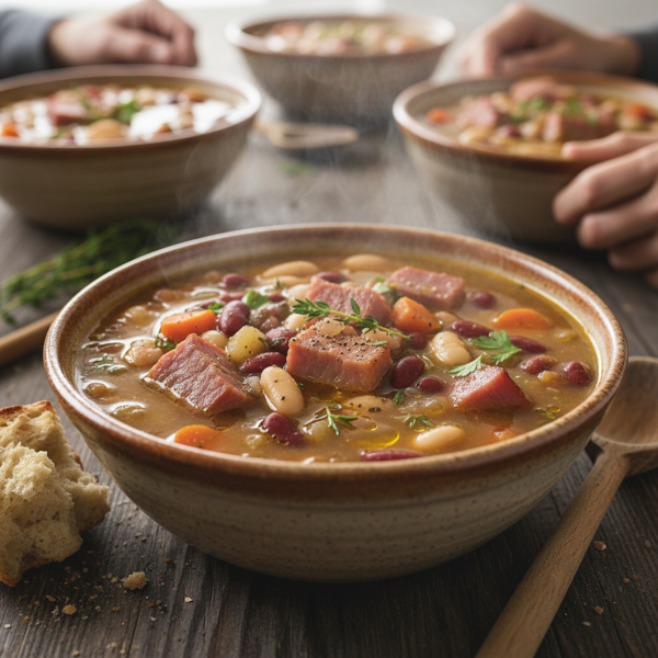 Hearty Community Ham and Bean Soup recipe