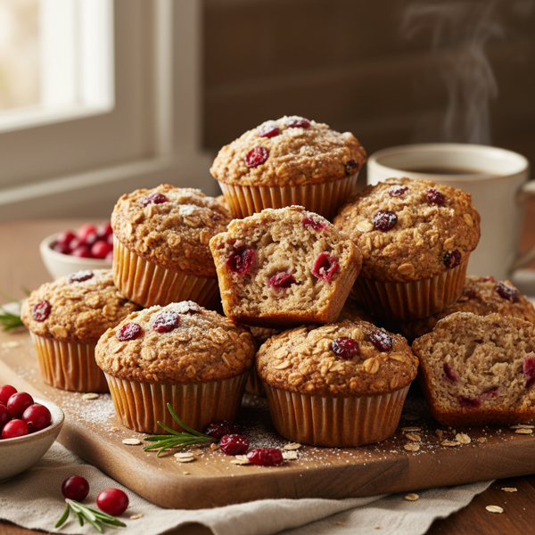 Hearty Cranberry Oatmeal Muffins recipe