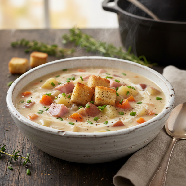Hearty Creamy Ham and Potato Soup recipe