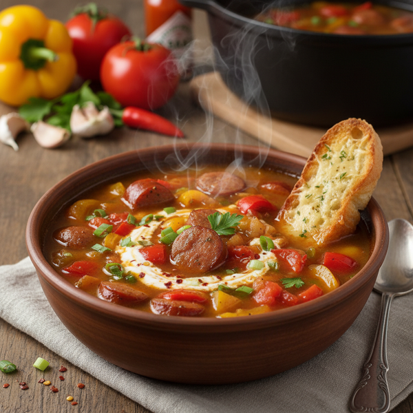 Hearty Creole Tomato and Pepper Soup recipe