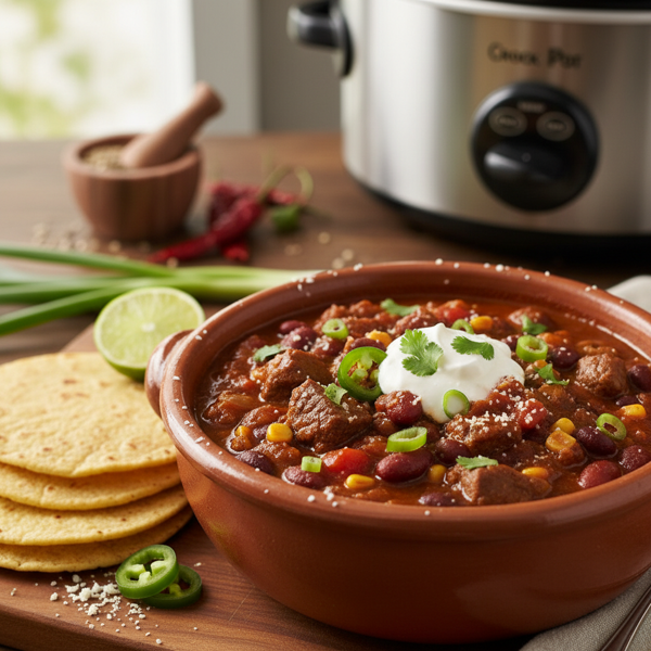 Hearty Crock Pot Mexican Chili Con Carne recipe