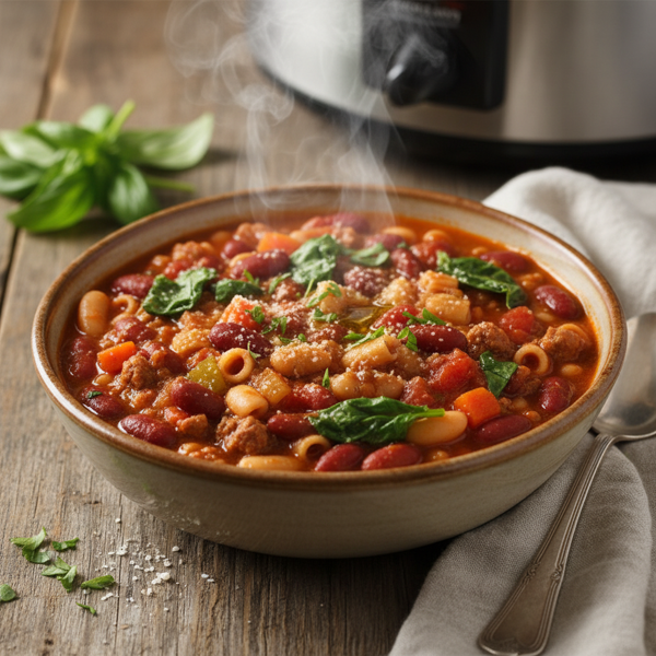 Hearty Crock Pot Pasta e Fagioli recipe