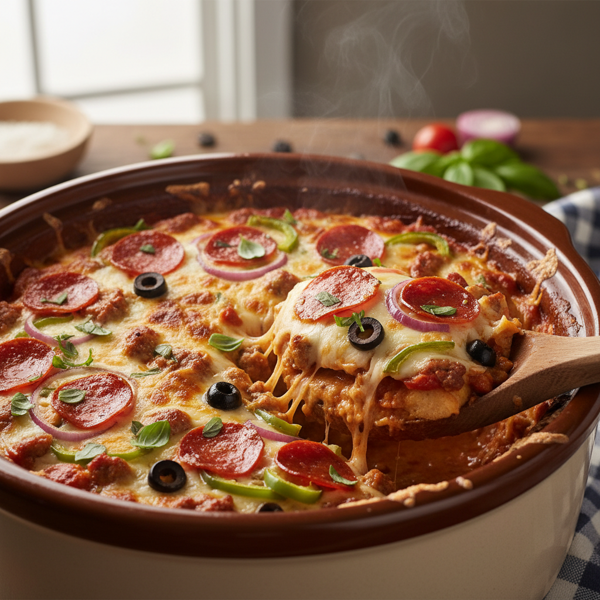 Hearty Crock Pot Pizza Delight recipe