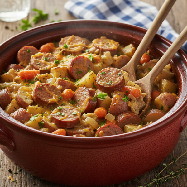 Hearty Crock Pot Sausage and Potato Casserole recipe