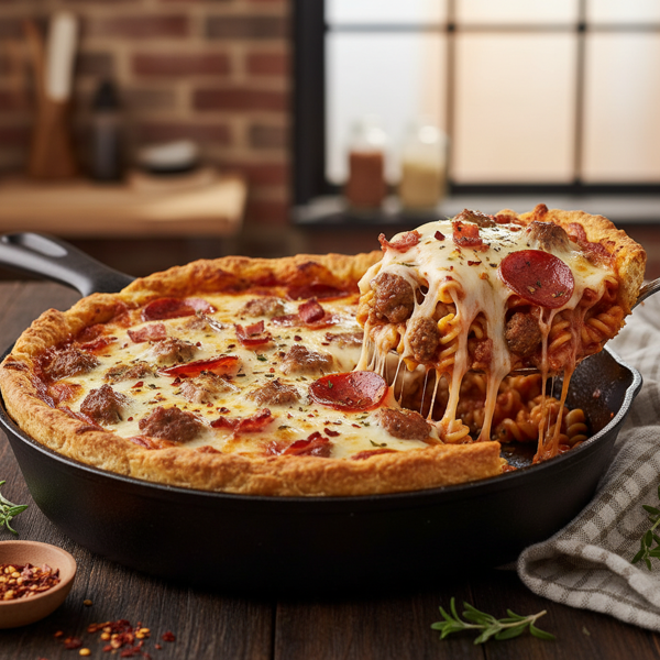 Hearty Deep-Dish Meatlover's Pizza Casserole recipe