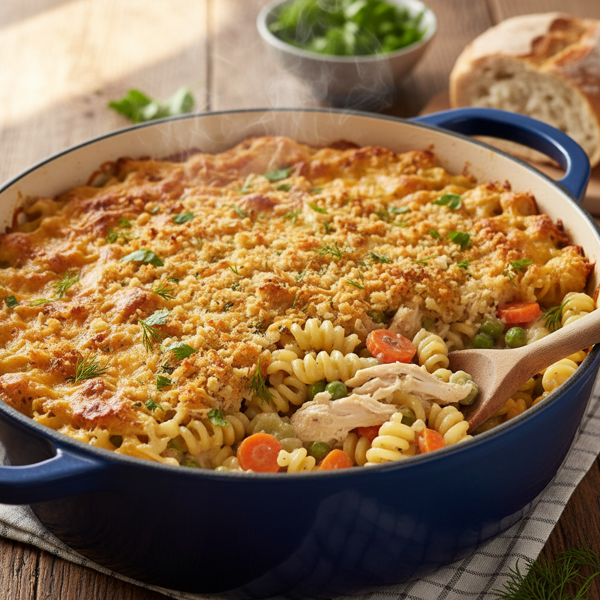 Hearty Dutch Oven Chicken Noodle Casserole recipe