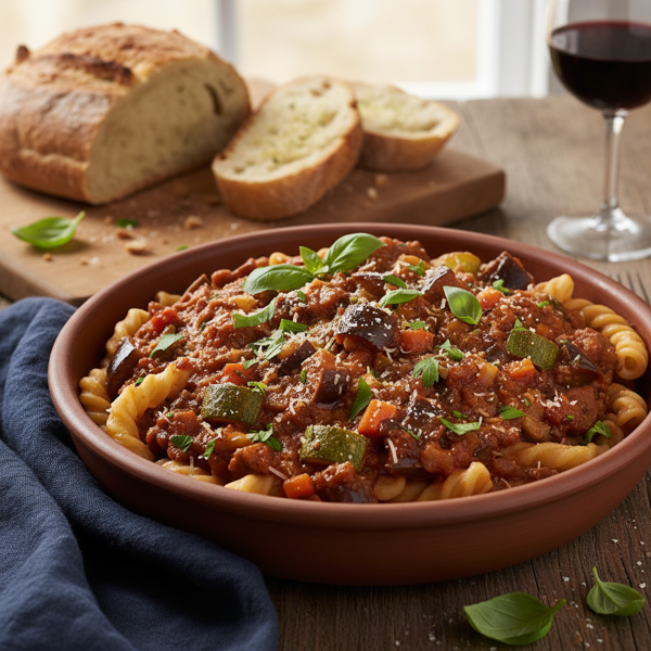 Hearty Eggplant and Zucchini Bolognese recipe