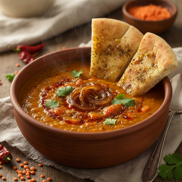 Hearty Egyptian Spiced Red Lentil Soup recipe