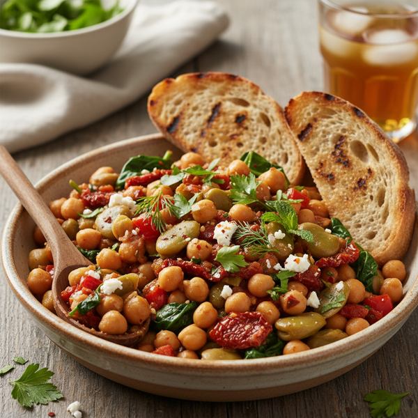 Hearty Fava and Chickpea Medley recipe