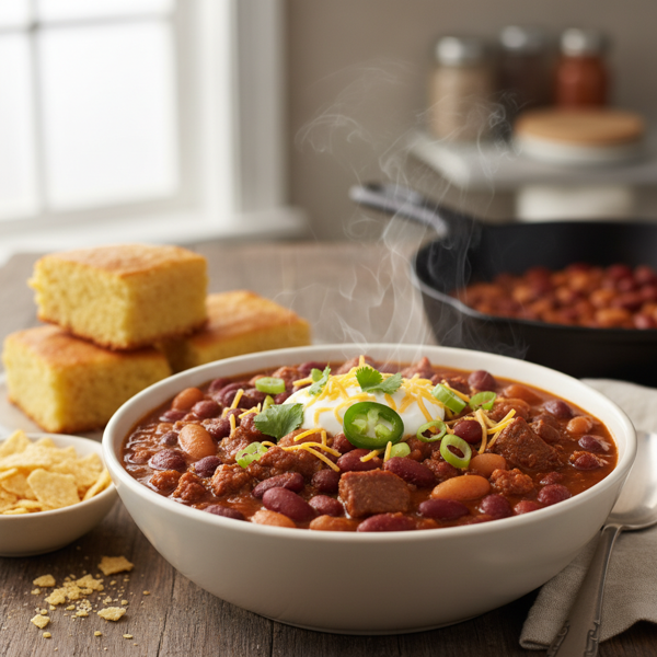 Hearty Four-Bean Chili Delight recipe