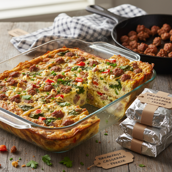 Hearty Freezable Breakfast Egg Casserole recipe