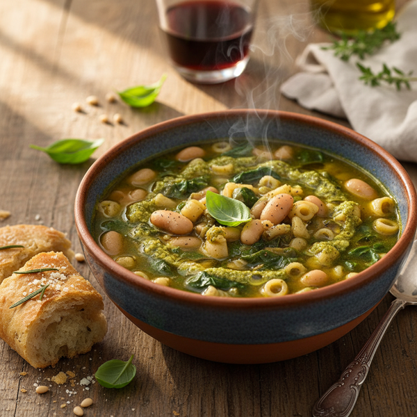 Hearty Genoese Bean & Pasta Soup recipe