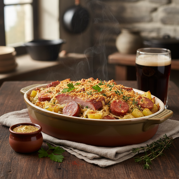 Hearty German-Inspired Sauerkraut Bake recipe