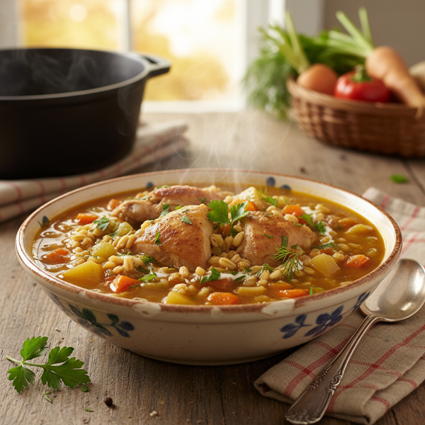 Hearty Grandma's Chicken & Barley Delight recipe